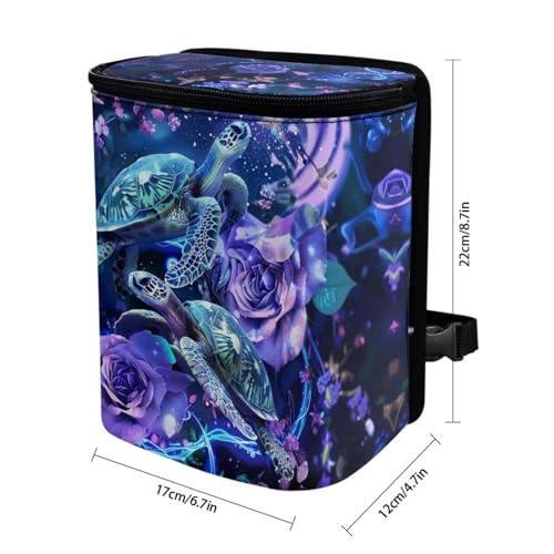 Image of DISNIMO Hawaiian Sea Turtle Car Trash Can Bin with Lid Cute Car Garbage Can Leakproof Mini Car Accessories Trash Bin Car Dustbin Organizer Container for Car Office Home
