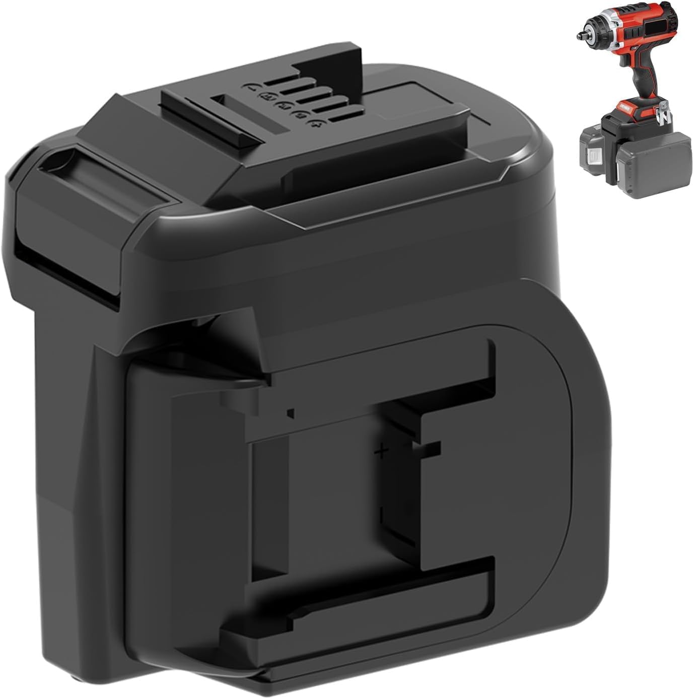 2-in-1 Battery Adapter for Bosch to Einhell, Adapter for Converting 2 x Bosch Professional 18 V System Battery to Einhell 18 V Power Tools (No Battery)