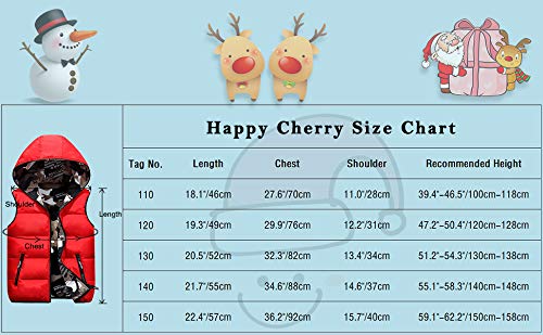 Baby Girls Padded Vest Puffy Sleeveless Winter Warm Coat Hooded Zipper Pocket Camouflage Outfit 5-6T Red #TOP7