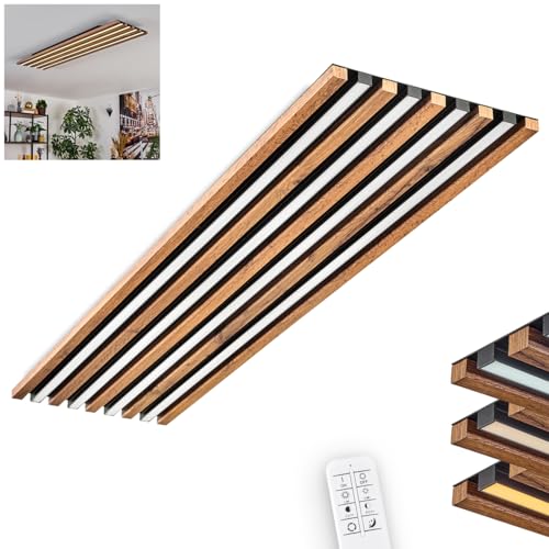 HOFSTEIN LED Deckenleuchte Tandragee, dimmbare Deckenlampe aus Metall/MDF/Kunststoff in Weiß/Naturfarben, Deckenpanel mit Fernbedienung, CCT einstellbar, Schlafzimmer, Esszimmer, Wohnzimmer, Küche HOFSTEIN LED Deckenleuchte Tandragee, dimmbare Deckenlampe aus Metall/MDF/Kunststoff in Weiß/Naturfarben, Deckenpanel mit Fernbedienung, CCT einstellbar, Schlafzimmer, Esszimmer, Wohnzimmer, Küche