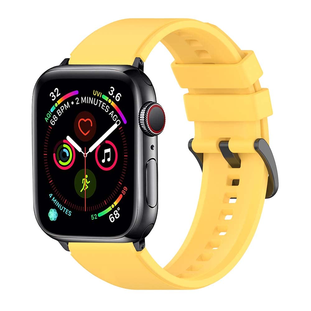 SUNDO Compatible with Apple Watch Band 45mm 44mm 42mm 41mm 40mm 38mm, Soft Silicone Sport Women Men Wristbands Replacement Straps with Classic Clasp for iWatch Series 7 SE 6 5 4 3 2 1