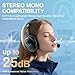 AIRVOICE Aviation Headset for Pilot with Stereo Mono Compatibility and 25 dB Passive Noise Cancellation, PNR General Aviation Headset with Noise Canceling Microphone, Adjustable Headband, Lightweight