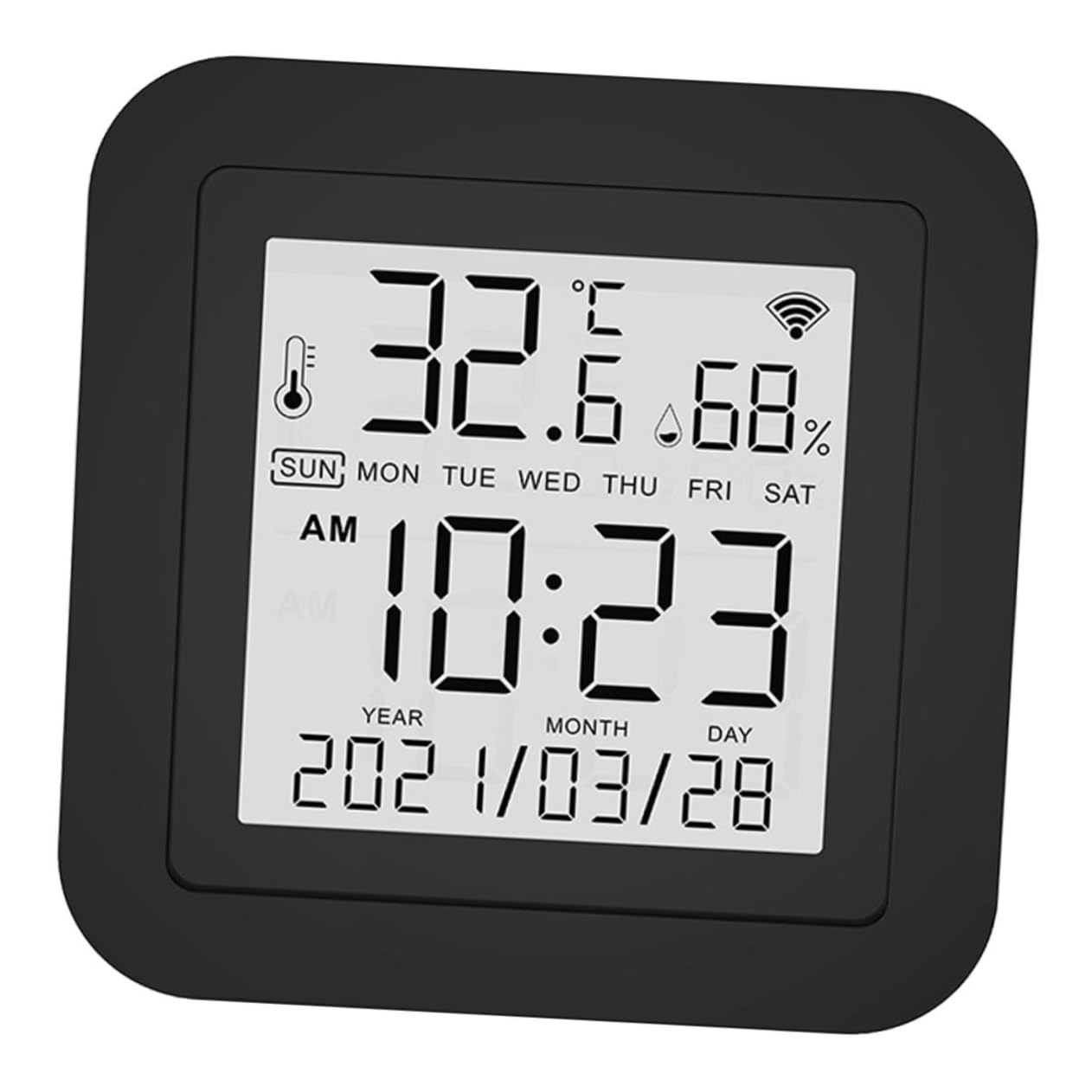 Termometro Digitale Per Misurazione Di Temperatura e Umidità Ambienti Interni Intelligente Con Display LCD e Controllo Remoto Tramite App Alimentazione