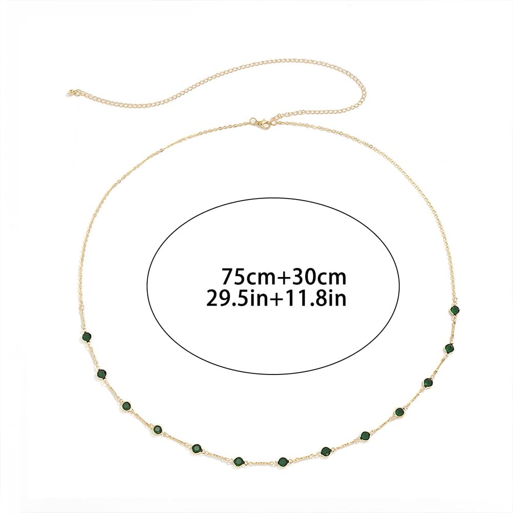 Catene per Il Corpo Cintura Catena per la Vita Verde Spiaggia per Donne Accessori Festival Regalo Gioielli Sexy Ombelico
