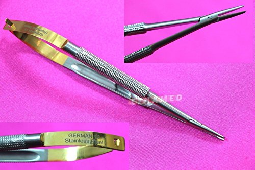 Premium German Stainless Set Of 3 Castroviejo Micro Scissors Needle Holder Straight Plus Micro Forceps Dental Eye Instruments #TOP5
