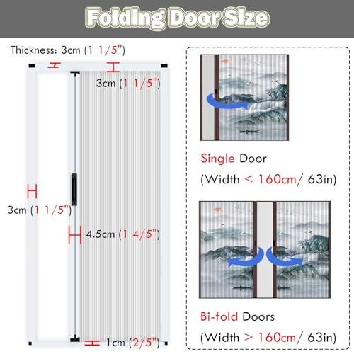 Portes pliantes rétractables 65 x 200 cm pour placard - 6