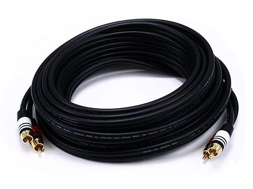Miniatura 6 de Monoprice - Cable RCA de alta calidad, 100 pies, color negro, 2 conectores RCA a 2 conectores RCA, macho a macho, 22 AWG