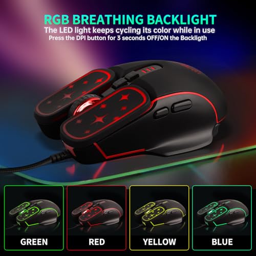 Image of Maine Game Wired USB Mouse, 2400 DPI, 4 Adjustable Levels, Silent, Factory Wholesale Sale (017, 1PACK)