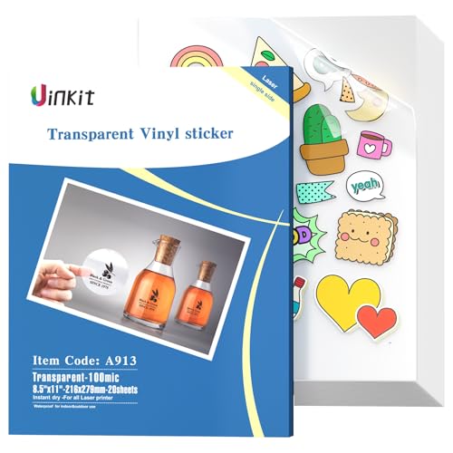 Uinkit Printable Clear Sticker Waterproof...