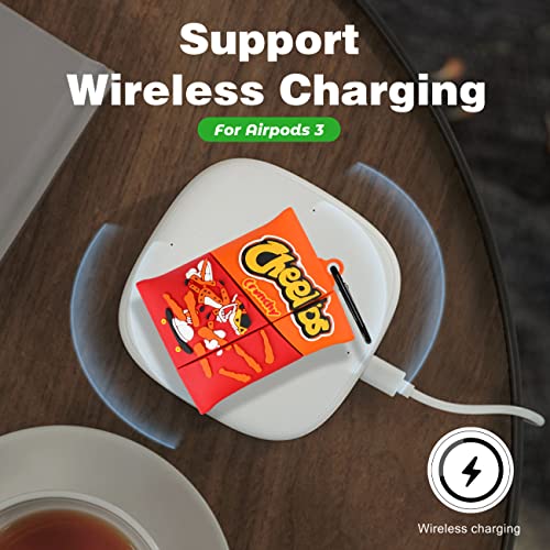 Mulafnxal For Airpod 3 3Rd Generation Case Cute Cartoon 3D Kawaii Unique Silicone Cover Funny Fashion Fun Cool Food Design Stylish Cases Women Girls Boys Teen For Airpods 3 (2021) (Cheed Chips) #TOP3