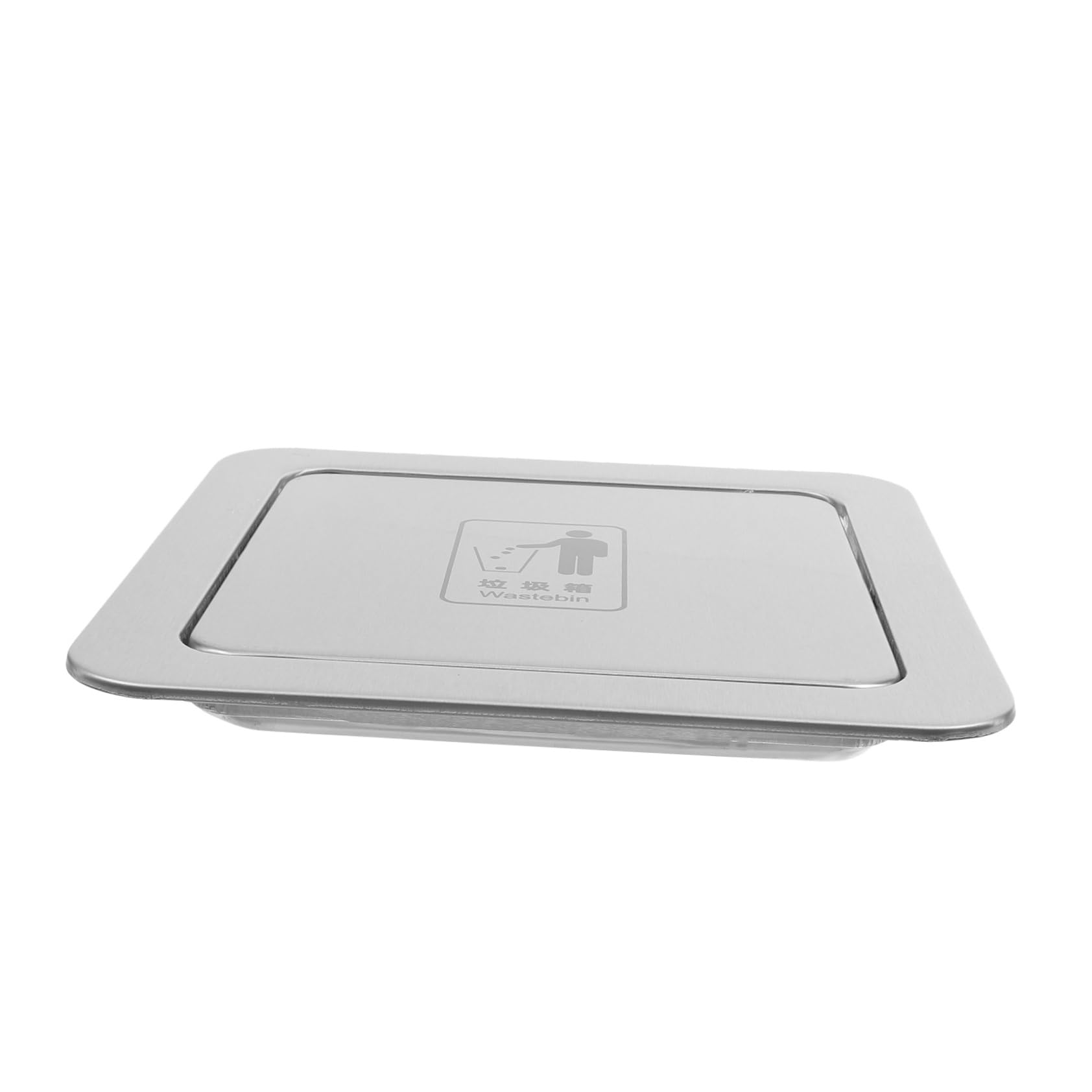 Cabilock Tapa De Cubo De Basura Y Desechos Cuadrada Tapa De Acero Inoxidable Empotrada En La Encimera Tapa De Compuerta De Ojal Para Basura Tapa De Cubo De Basura Abatible