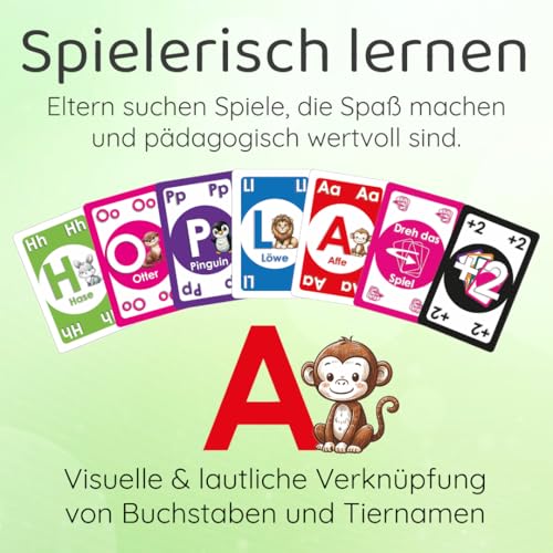Buchstaben Klacks – Das ABC-Mau-Mau für Kinder | Lernspiel & Geschenk für Junge und Mädchen I Kartenspiel ab 4, 5, 6, 7, 8 Jahre | Einschulung | Geburtstagsgeschenk