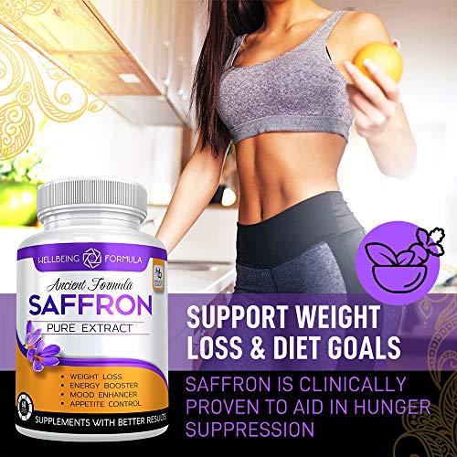 Pure Saffron Extract For Healthy Weight Loss-Natural Appetite Suppression Pills Booster Saffron Supplement -Hunger Suppressant For Women And Men-Saffron Capsules #TOP2