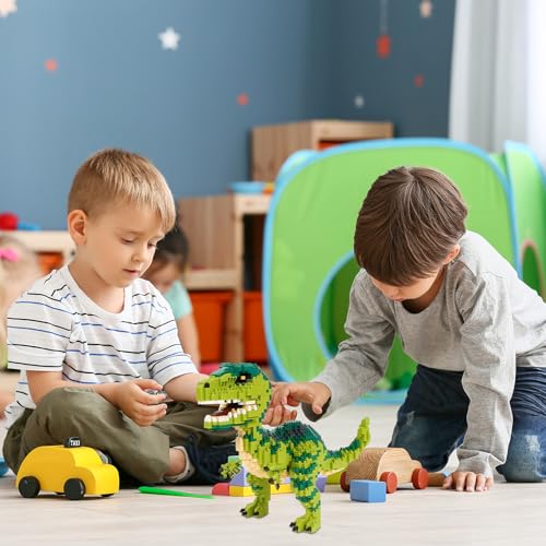 CSNRHG Dinosaur Tyrannosaurus Rex Building Blocks Velociraptor Model Decor Micro Mini Blocks Toy Birthday for Age 6+ Children Adults Teens 1457 Pieces by CSNRHG - Image 8
