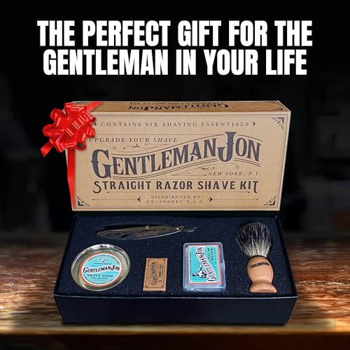 Straight Razor Shaving Kit | Vintage Wet Shave Grooming Set for Men - Includes: Straight Edge Razor, Hair Shaving Brush, Alum Block, Shave Soap, Bowl & Double Edge Razor Blades