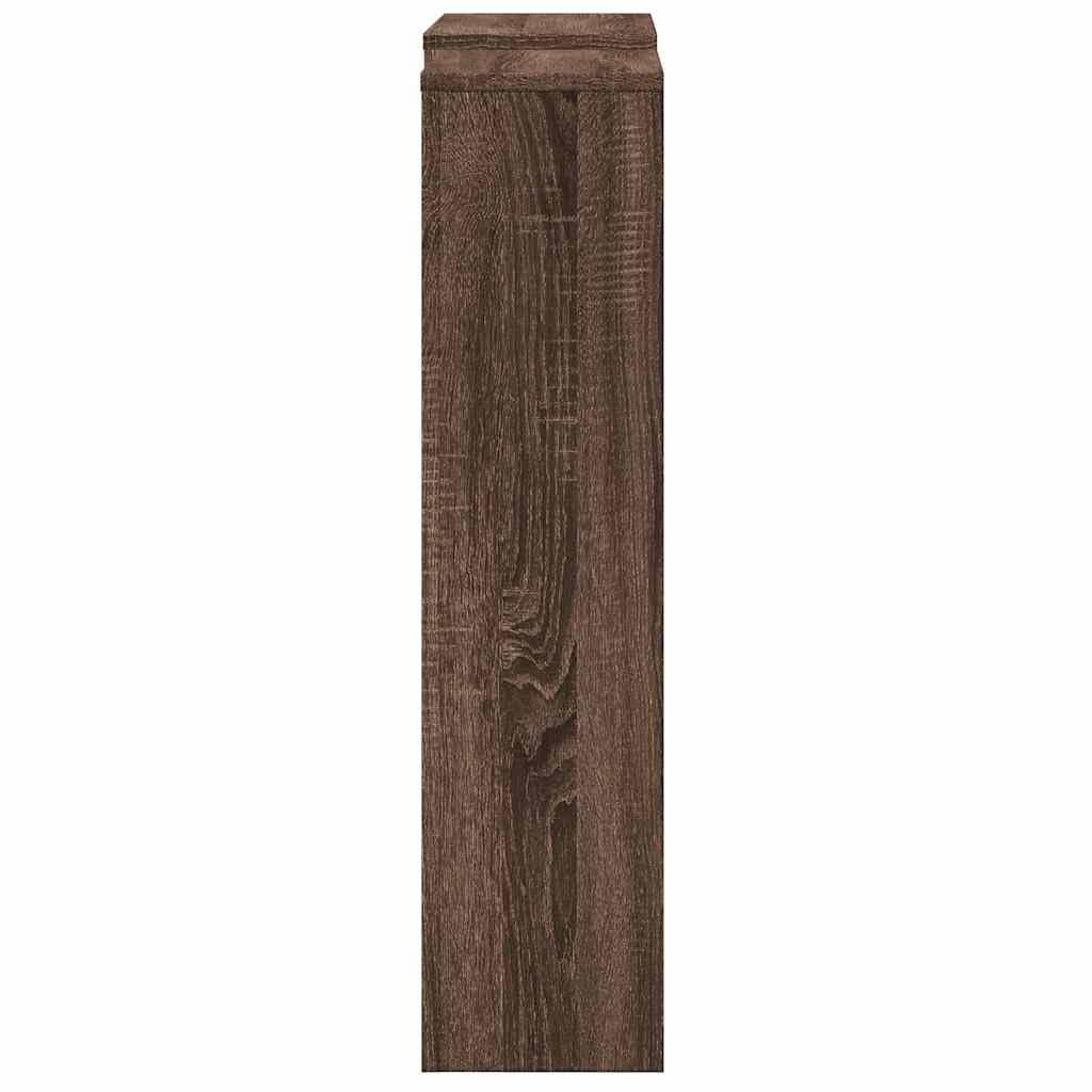 Revestimiento de radiador de aspecto de roble de madera de 205 x 21,5 x 83,5 cm con estante, diseño moderno de lamas, práctico soporte de pared, adecuado para salón, baño, dormitorio, cocina