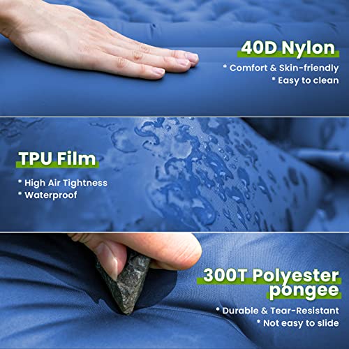 Fritton Sleeping Pad For Camping, Inflatable Sleeping Mat With Pillow 76.7"X26", Camping Pad With Built-In Foot Pump, Lightweight Camping Mattress Pad For Car Camping, Backpacking, Tent And Hiking #TOP5