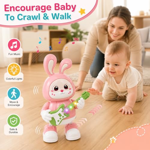 Image of Rabbit Guitarist Musical Toy with Flashing Lights & Music for Kids