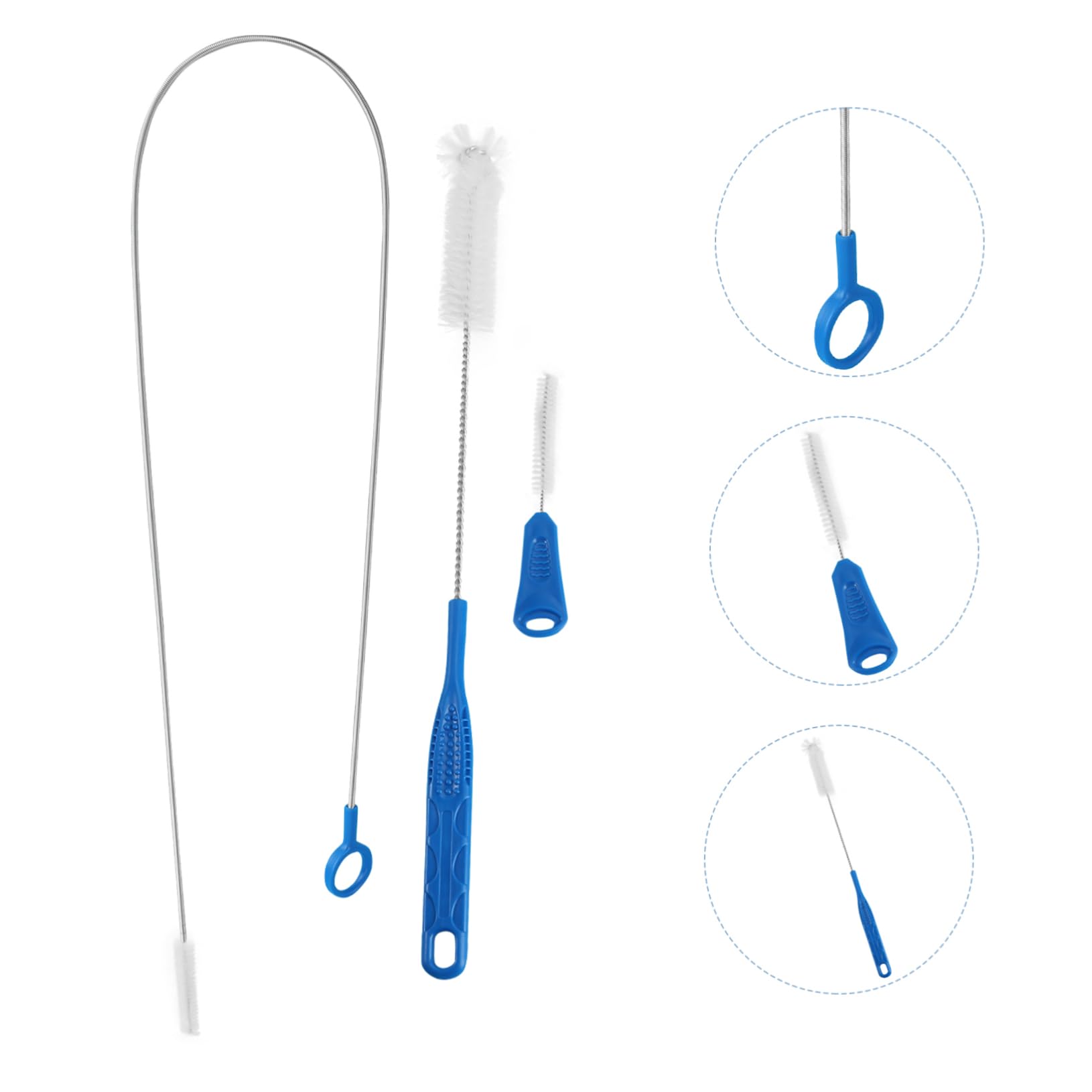 Healeved Straw Brush Bottle Tube Cleaner Set 3pcs Home Cleaning Brush for Straws and Bottles Random Color