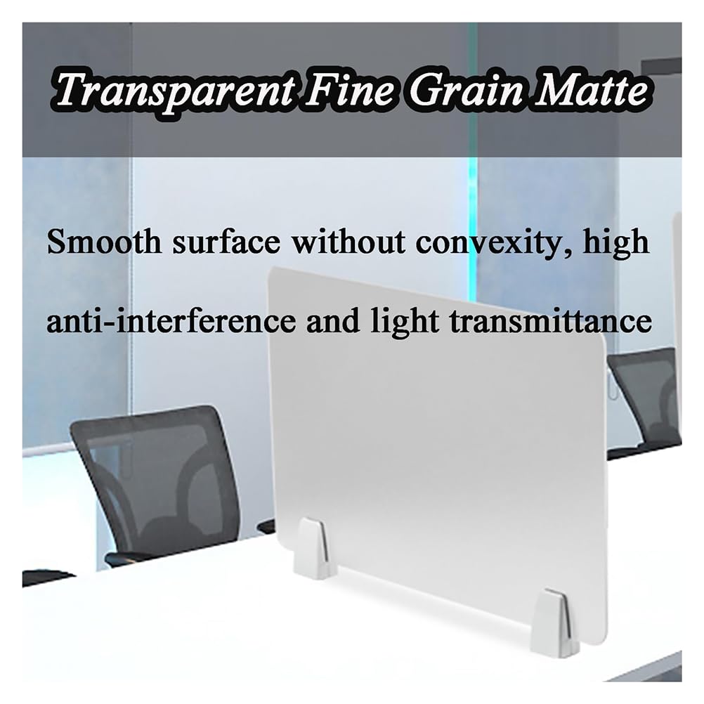 Divisori da scrivania da 2 pezzi, Lavagnetta con morsetto in acrilico satinato, Protezioni per la privacy autoportanti acustiche 60x30 cm, Pannello per cubicoli portatile per scrivania, per bancone