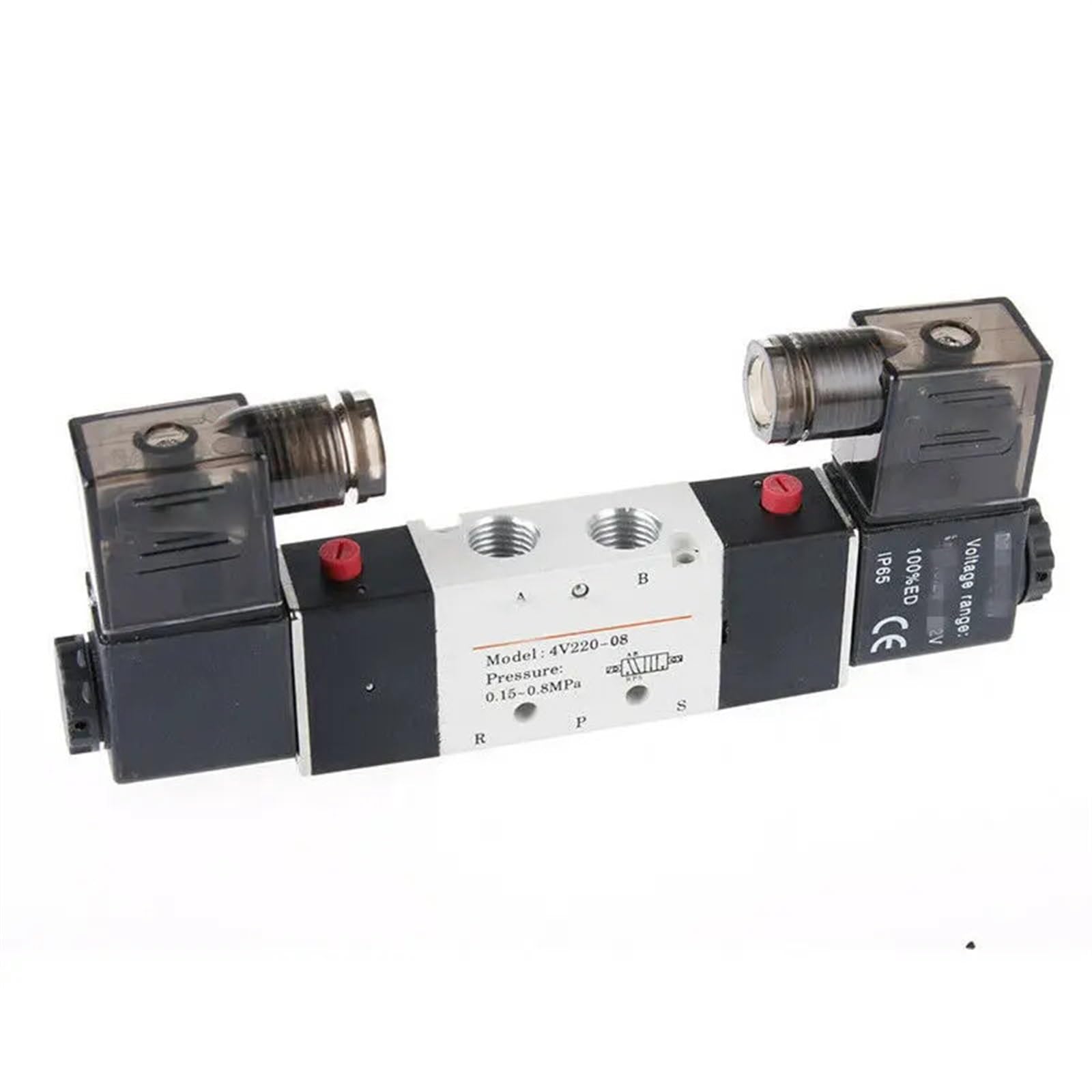Électrovanne pneumatique 5 voies 2 positions 1/4 pouce DC12V pour distributeur air