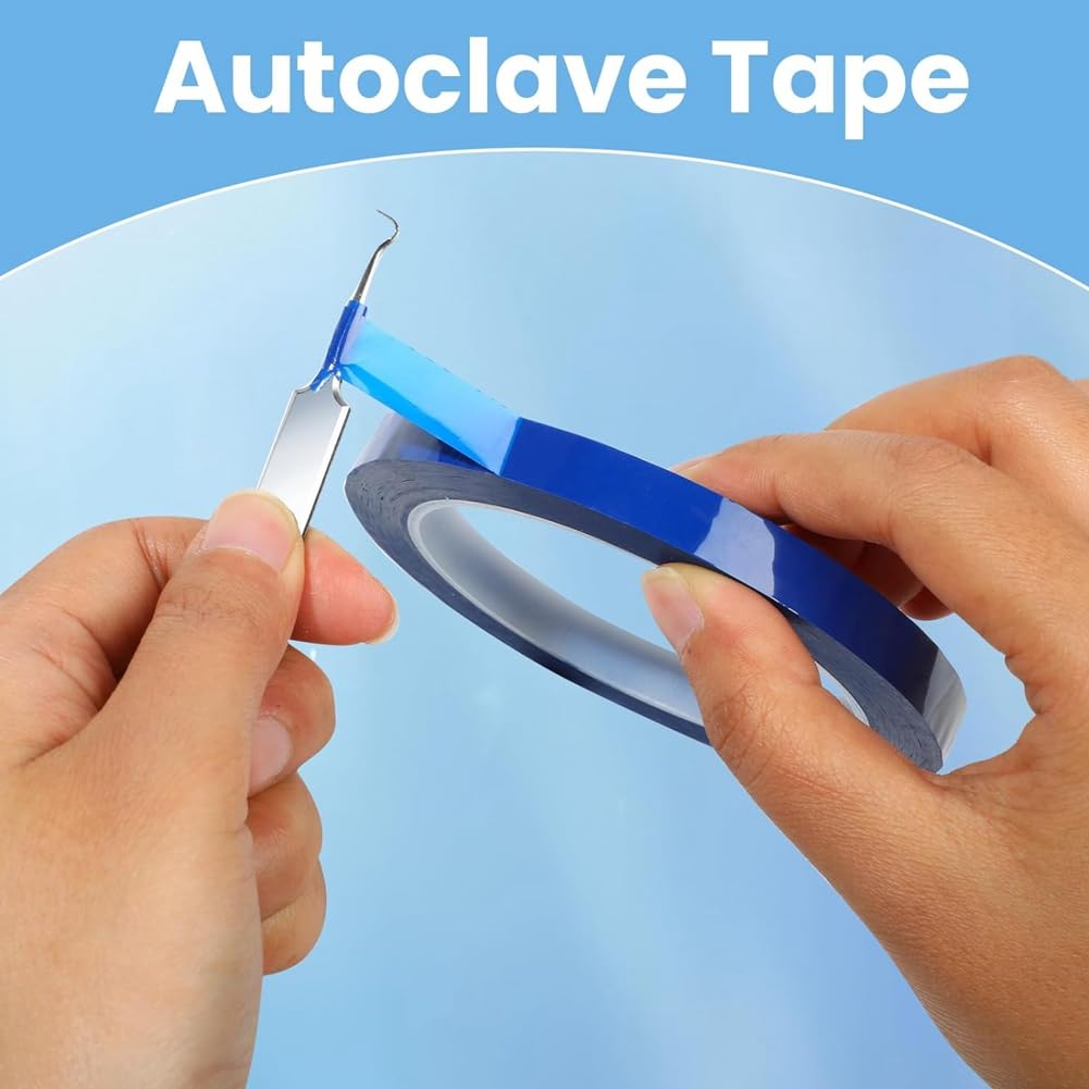 Desikixudy 10 Rotoli Di Nastro Di Sterilizzazione Per Autoclave, Nastro Di Identificazione Degli Strumenti Da 0,24 Pollici E 216,5 Pollici, 10 Colori - 12