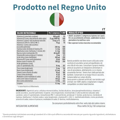 Multivitaminico Metilato Completo Uomo, Integratore MTHFR con Vitamine B Attive, Licopene, Zinco e Vitamina D3. Supporta Sistema Immunitario, Energia, Cuore e Cervello. 60 compresse vegane – Igennus - 5