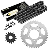 Caltric Black Drive Chain And Sprocket Kit Compatible with Suzuki Gsx650F Gsx650Fa 2008-2016
