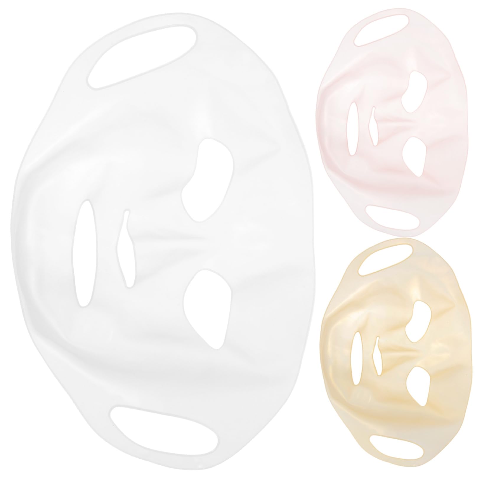 5 Set Maschere Visage Silicone Riutilizzabili Copertura Idratante Per Bellezza E Comfort Per Uso E Trattamenti Bellezza 3 Pezzi * 5