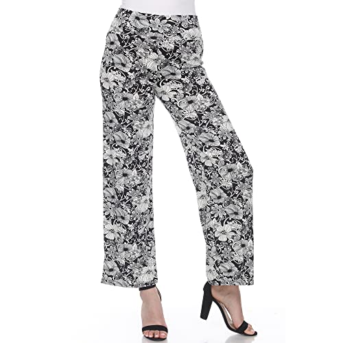 white mark Women's Floral Paisley Palazzo Pants