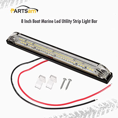 Tira de luces LED blanca de 8" para vehículo 2 piezas miniatura 2