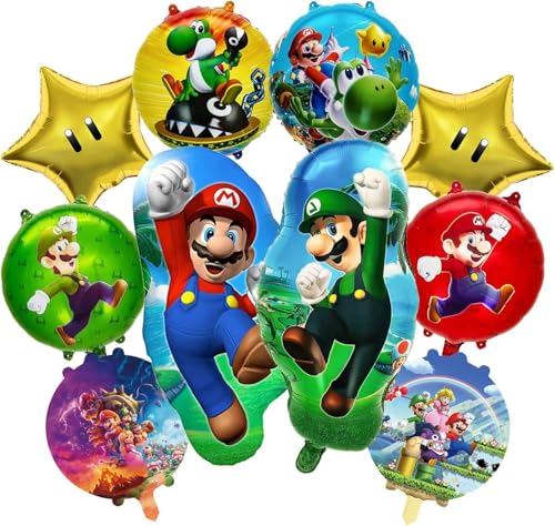 Cartoon-Thema geburtstag deko set, 10 Stück kinder Luftballons Geburtstag, Enthält Runde, Fünfzackiger Stern, Menschlicher Ballon ballon, Geeignet als Dekoration für feiern für kinder
