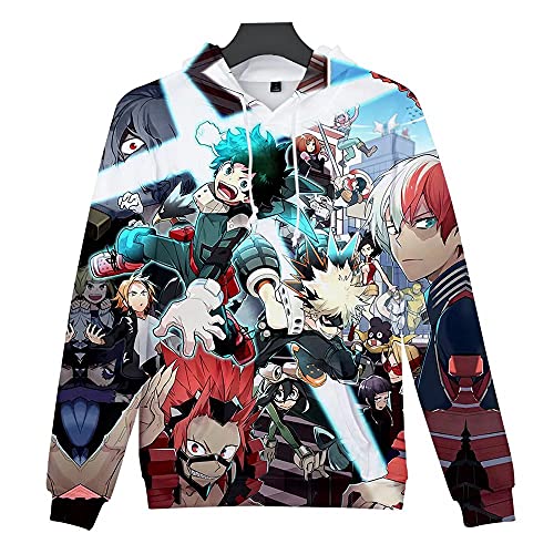 Chloblom Boku No Hero Anime Hoodie Halloween Cosplay Hooded Pullover Sweatshirt (Xl, Colorful) #TOP4