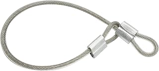 THE WHITE SHOP 10 PCS 1MM Wire 12In Vinyl Coated Stainless Steel Cable with Loops Short Wire Rope Lanyard Lock Security Chain Link for Outdoor Gates