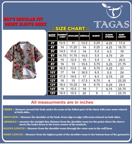 Image of TAGAS Boys' Shirt|Casual Short Sleeve Shirts for Kids | Button-Down Summer Shirts | Regular Fit Stylish Wear