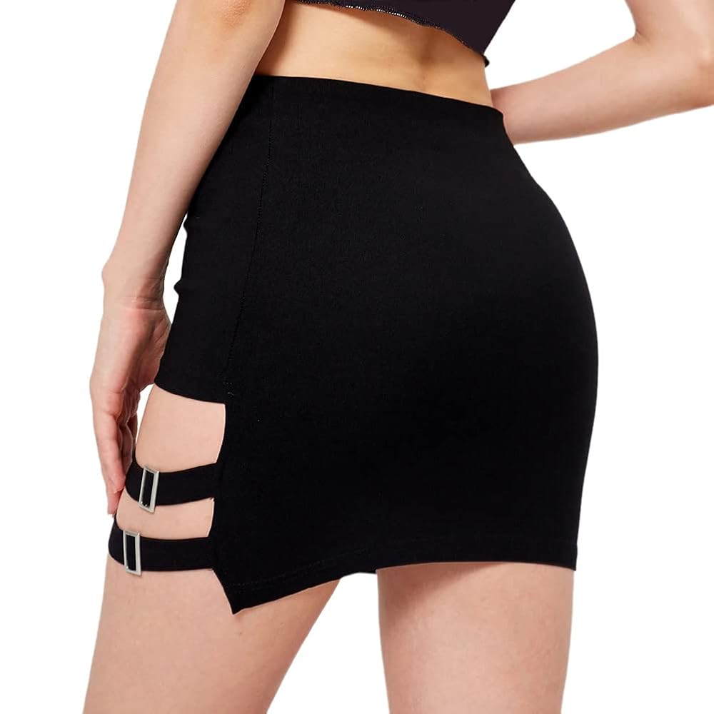 N°21 Women Mini Skirts C071 5336 9000 Black Amazon.com: Womens Asymmetrical Skirt Goth Short Punk Dance