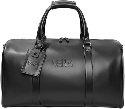 SENA by FITISTAN | Faux Leather Duffle Bag | Travel Weekender | Velvet Lining | Shoe Pocket | Removable Shoulder Strap | E...