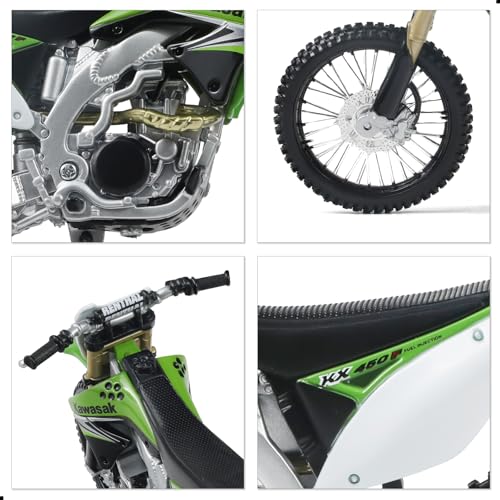Image of 1:12 Dirt Bike Toy Motorcycle Model Kawasaki KX450F Green