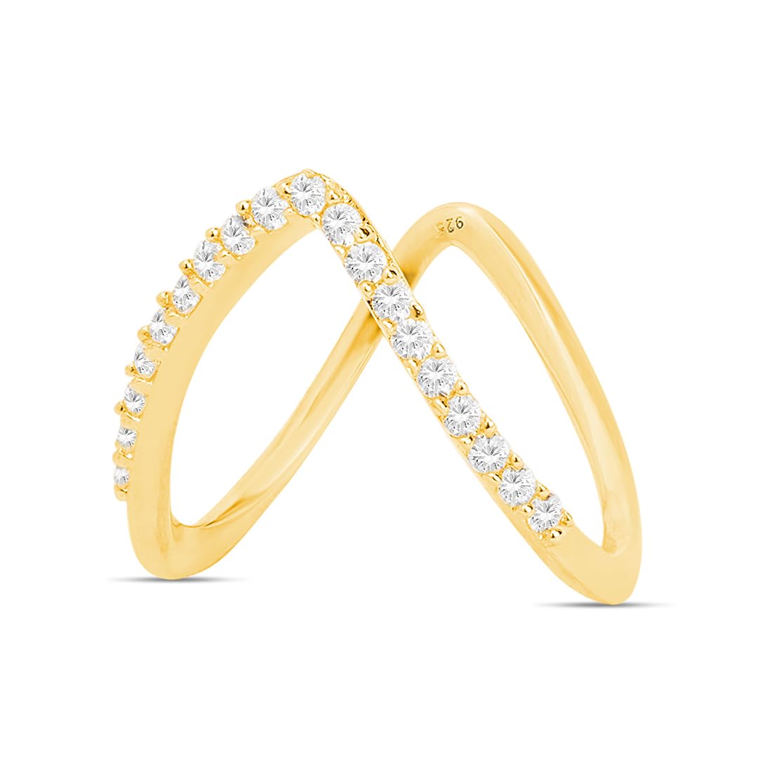 925 Sterling Silver Vanki Ring | Gold Plated Cherished Cubic Zirconia Gift Ideas for Women & Girls | With Certificate of Authenticity and 925 Hallmark-image-32