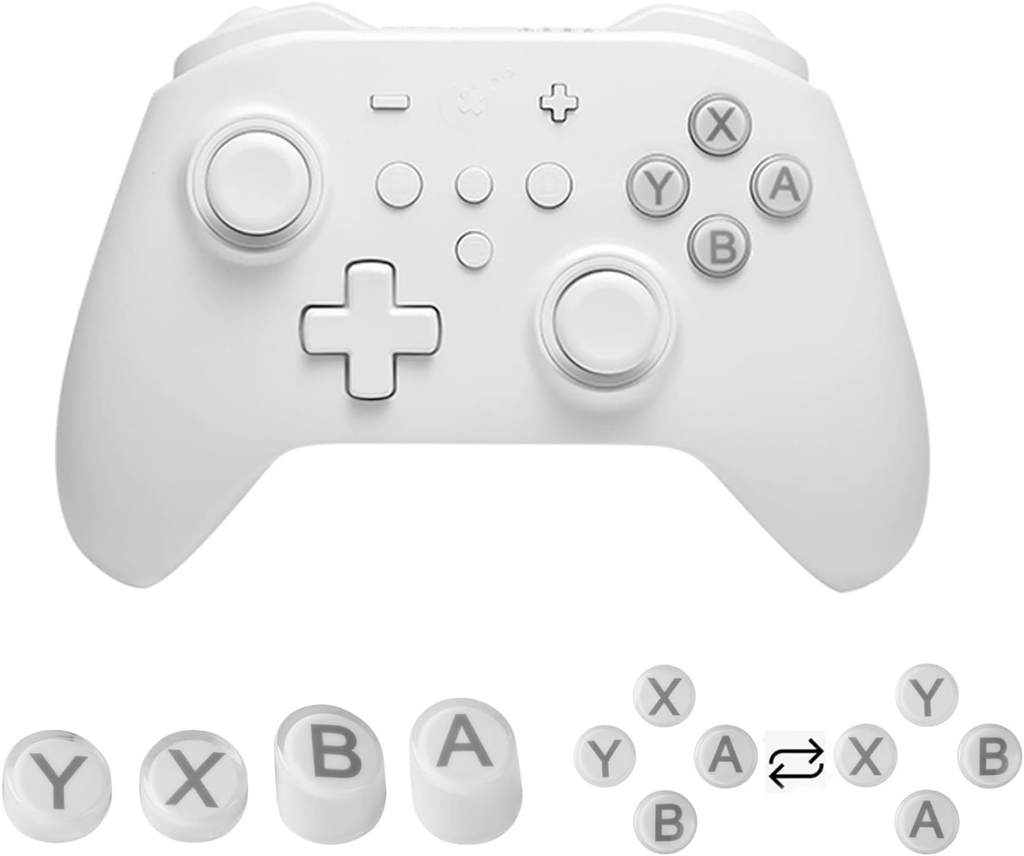 AKNES GULI Kit KingKong 2 Pro (No Stick Drift) Wireless Controller for Switch/PC/Android/Steam, Hall Effect Sensing Joystick, No Deadzone, FPS Model Controller,with Keycap - White