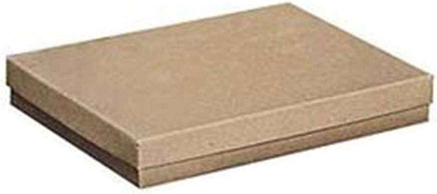 SSWBasics Cotton Filled Two-Piece Kraft Jewelry Boxes - 7" x 5½” x 1" - Case of 100 - Cardboard Jewelry Boxes