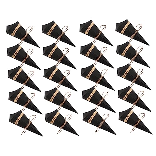 NUOBESTY 50 adet kağıt koni, ipli ve çıkartmalı, konik kağıt torba, şekerleme ve parti dekorasyonu için, çok yönlü şeker torbası ve düğün ve kutlamalar için misafir hediyesi olarak