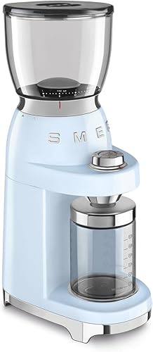 Miniatura 3 de SMEG CGF11 Molinillo de café estilo retro  Molino de rebabas con 30 ajustes de molienda, rebabas cónicas de acero inoxidable, tolva extraíble