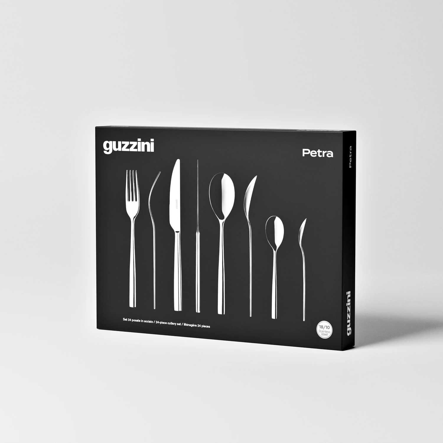 Guzzini - Set 24 pezzi in acciaio inox 18/10, Petra