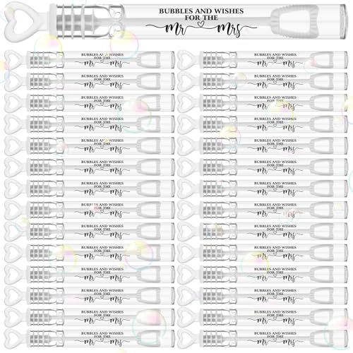 Hollowfly 120 Count Mini Bubble Wands for Wedding, White Black Love Air