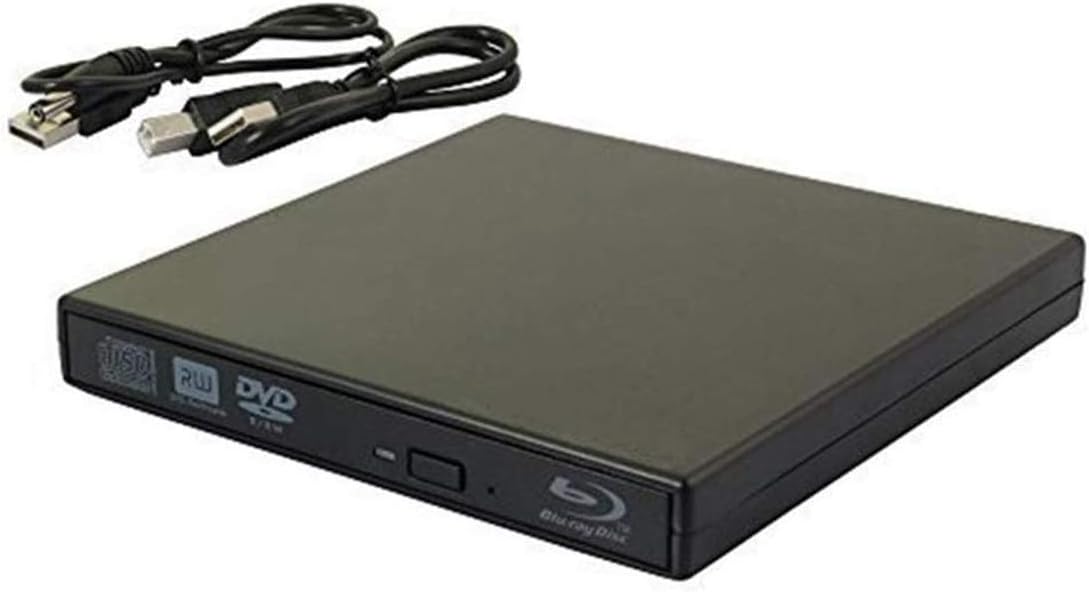 KuWFi External Blu Ray Drive USB 2.0 Ultra-Slim CD/DVD-ROM CD/DVD-RW Burner Player Rewriter for All Laptop/Notebook/Desktop with Windows 7/8/10/XP MAC OS(Black)