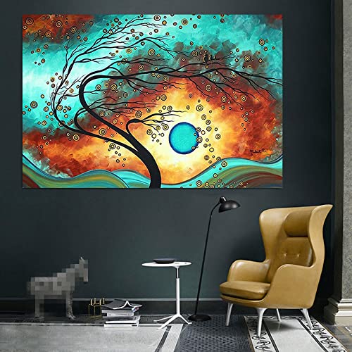 Arbre abstrait affiche couleur pour illuminer le salon familial