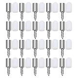 The Lord of the Tools 20PCS Shelf Support Pegs with White Non-Slip Cover One-Piece Shelf Pins Furniture Shelves Bracket Nickel-Plated Self-Tapping Screws for Cabinet Cupboard