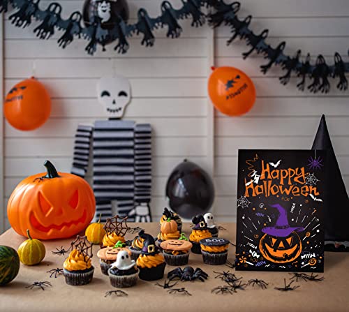 Petcee Halloween Party Invitations With Envelopes 5"X7" Halloween Invitations Card For Kids Adults 12Pcs Halloween Party Supplies For Costume Birthday Scary Spooky Haunted House Pumpkin Theme #TOP4