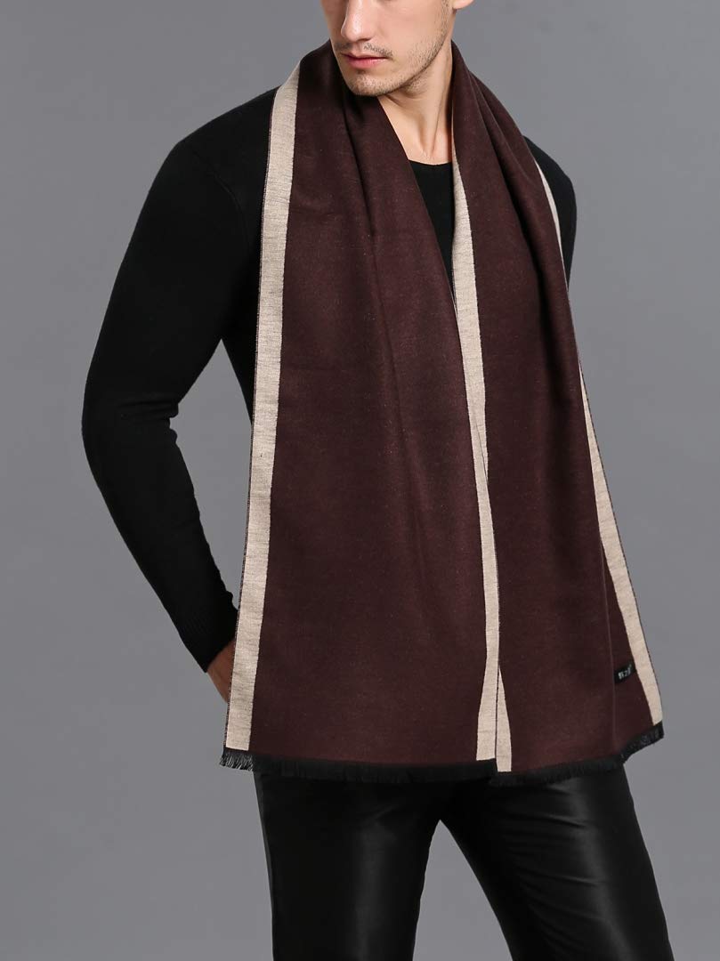 Sciarpa Di Seta Calda Come Lana Da Uomo Pile elegante Foulard Invernale Da Uomo